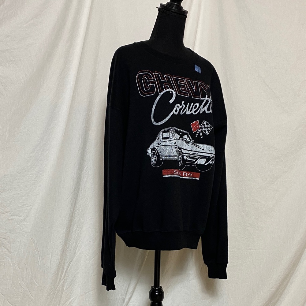 Corvette Black Retro Car Sweatshirt S - Picture 3 of 10
